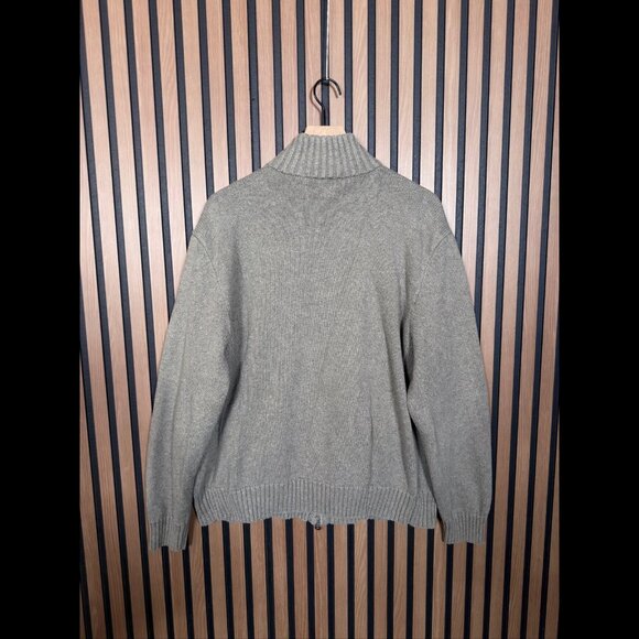Polo Ralph Lauren Sweater XL Mens Gray Terry Cloth Full Zip Ribbed Neck Casual - Picture 3 of 7